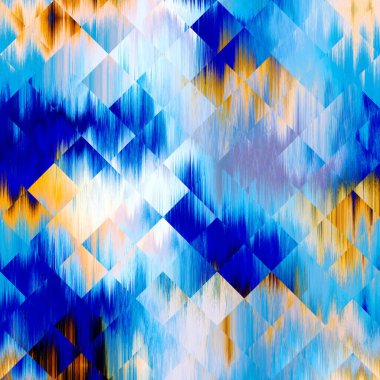 Plaj mayosu ve moda baskısı için nemli ombre geometrik renk karışımı. Damlayan dijital sıvı suluboya girdap etkisi. Yüksek çözünürlüklü kusursuz madde. Dalgalı yaz boyası boho.