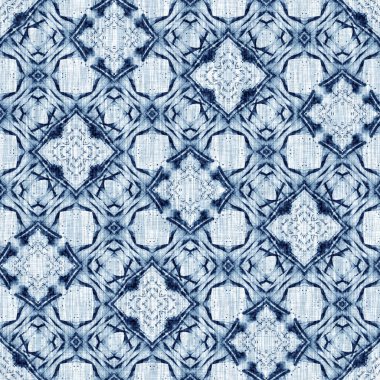 Çivit boyası, sahil temizliği, Damask yorganı, kusursuz desen. Dip Boyalı Görüntü efekti Deniz ve Deniz Mavisi İç Tekstil Arkaplanlarında keten desenli döşeme efekti