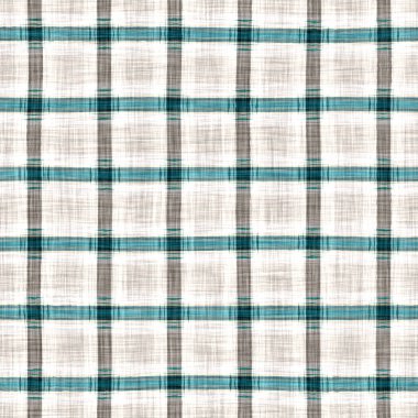  Seamless sailor flannel textile gingham repeat swatch.Teal rustic coastal beach house check fabric tile.