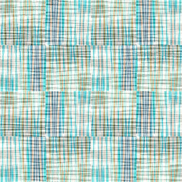Seamless sailor flannel textile gingham repeat swatch.Teal rustic coastal beach house check fabric tile.