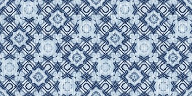 Yıkanmış geometrik çukur boyalı bulanık efekt kenarı. Denizcilik ve deniz mavisi, maskülen, keten desenli sonsuz bant arka plan. İndigo boyası, yıkama, deniz mavisi, dikişsiz sınır deseni.. 