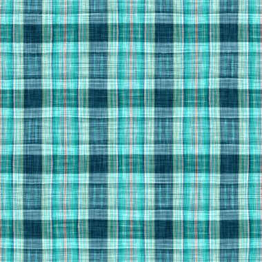  Seamless sailor flannel textile gingham repeat swatch.Teal rustic coastal beach house check fabric tile.