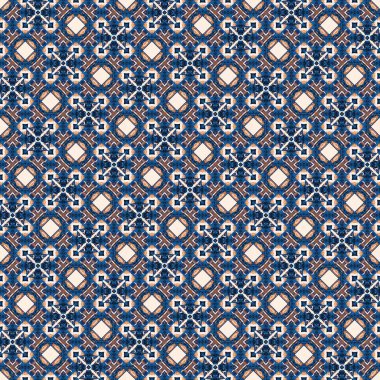 Seamless coastal blur painterly geometric mosaic effect. Patchwork blur masculine all over summer fashion damask repeat,Indigo Blue white watercolor batik azulejos tile background.