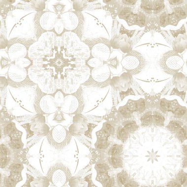 Kusursuz sahil bulanık krem bez efekti geometrik mozaik etki. Sahil evi tarzı kumaş tekrarı. Ecru doğal keten etkisi. Sahil coğrafi arka plan.