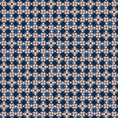  Seamless coastal blur painterly geometric mosaic effect. Patchwork blur masculine all over summer fashion damask repeat,Indigo Blue white watercolor batik azulejos tile background.