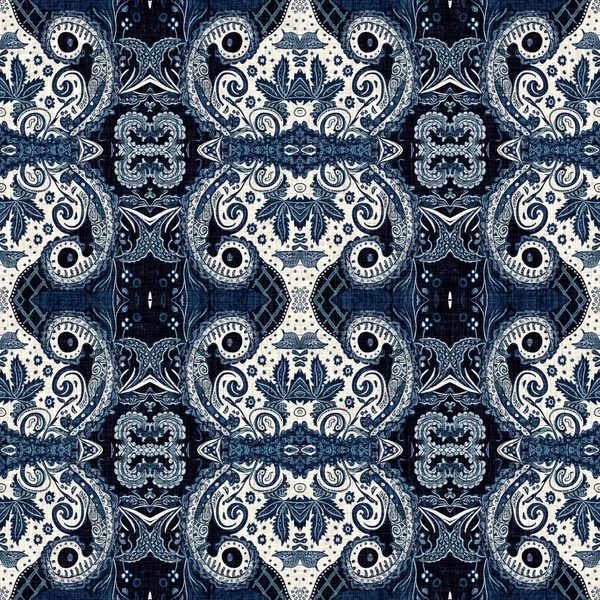 Безшовний Бохо Джинсовий Синій Дизайн Модний Чоловічий Настінний Папір Ретро — стокове фото