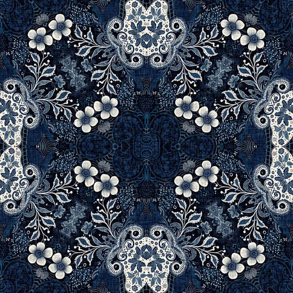 Boho Sem Costura Denim Design Azul Papel Parede Masculino Moda — Fotografia de Stock