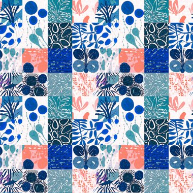 Kusursuz modayı tekrarlayan arka plan. Eğlenceli modern kıyı desenleri yaz tekstil tasarımları için keten pamuk efektli kumaş baskıları.. 