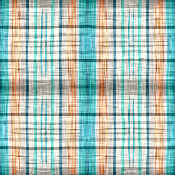 Seamless Sailor Flannel Textile Gingham Repeat Swatch Teal Rustic Coastal — Fotografia de Stock