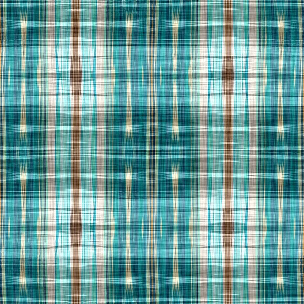 Seamless Sailor Flannel Textile Gingham Repeat Swatch Teal Rustic Coastal — Stok fotoğraf