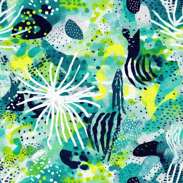 Nahtlose Trendige Unterwasserkelp Und Algen Wiederholen Hintergrund Tropisch Moderne Küstenmuster — Stockfoto