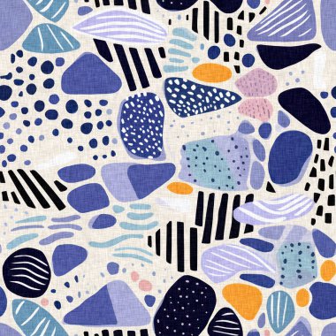 Tropik modern plaj taşları kıyı desenleri yaz tekstil tasarımları için taze keten pamuk efektli kumaş desenleri. Kusursuz trend çakıl taşı yinelenen arka plan