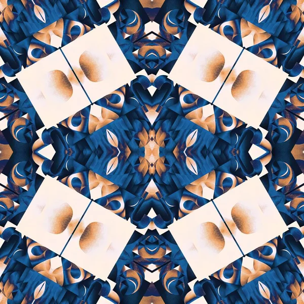 Seamless Coastal Blur Painterly Geometric Mosaic Effect Patchwork Blur Masculine — Foto de Stock