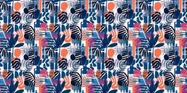  Kusursuz trend tekrarlayan kenar arka planı. Eğlenceli kıyı desenleri yaz aylarında pamuk efektli tekstil tasarımları için kumaş kumaş kenar baskısı.