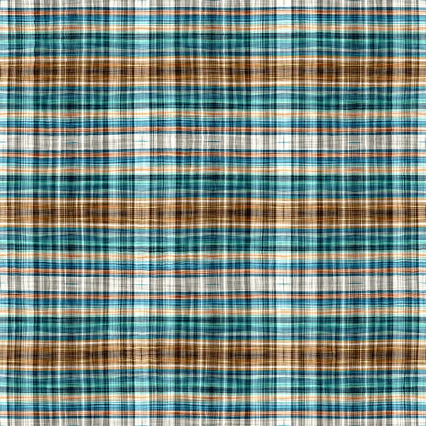 Seamless Sailor Flannel Textile Gingham Repeat Swatch Teal Rustic Coastal —  Fotos de Stock