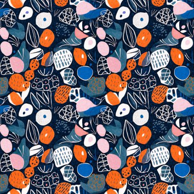 Kusursuz modayı tekrarlayan arka plan. Eğlenceli modern kıyı desenleri yaz tekstil tasarımları için keten pamuk efektli kumaş baskıları.. 