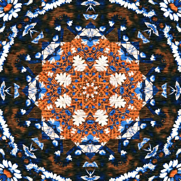 Bezešvé Pobřežní Rozmazané Prádlo Efekt Geometrické Mozaiky Efekt Boho Patchwork — Stock fotografie