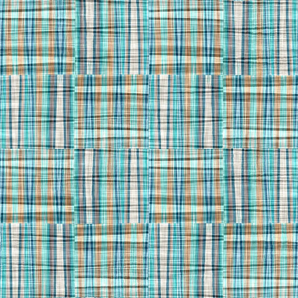  Seamless sailor flannel textile gingham repeat swatch.Teal rustic coastal beach house check fabric tile.