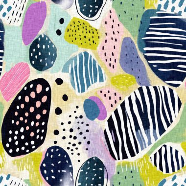 Tropik modern plaj taşları kıyı desenleri yaz tekstil tasarımları için taze keten pamuk efektli kumaş desenleri. Kusursuz trend çakıl taşı yinelenen arka plan