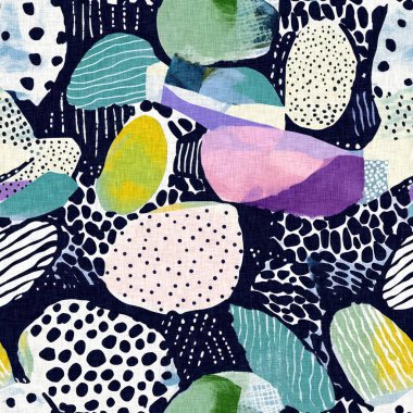 Tropik modern plaj taşları kıyı desenleri yaz tekstil tasarımları için taze keten pamuk efektli kumaş desenleri. Kusursuz trend çakıl taşı yinelenen arka plan