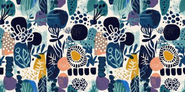 Kusursuz modayı tekrarlayan kenar süsleme pankartı arka planı. Modern eğlence desenleri, yaz aylarında pamuk efektli tekstil tasarımları için kumaş kenar baskısı.. 