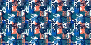  Kusursuz trend tekrarlayan kenar arka planı. Eğlenceli kıyı desenleri yaz aylarında pamuk efektli tekstil tasarımları için kumaş kumaş kenar baskısı.