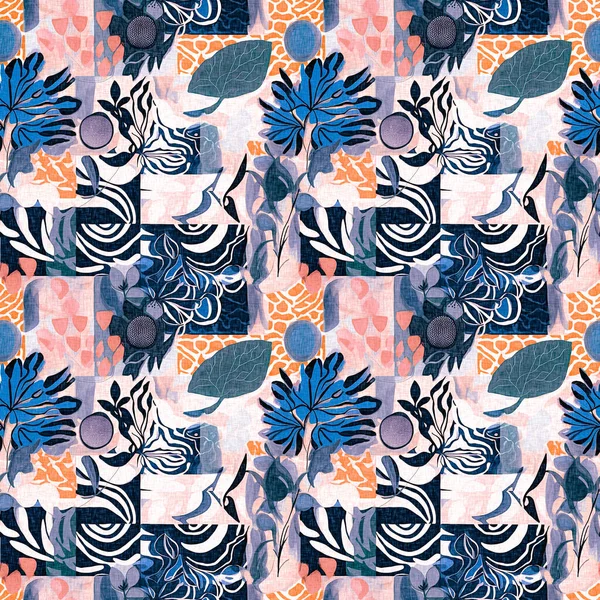 Seamless Trendy Repeds Background Fun Modern Coast Pattern Clash Fabric — 스톡 사진