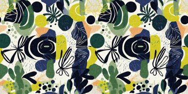 Kusursuz modayı tekrarlayan kenar süsleme pankartı arka planı. Modern eğlence desenleri, yaz aylarında pamuk efektli tekstil tasarımları için kumaş kenar baskısı.. 