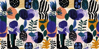 Kusursuz modayı tekrarlayan kenar süsleme pankartı arka planı. Modern eğlence desenleri, yaz aylarında pamuk efektli tekstil tasarımları için kumaş kenar baskısı.. 