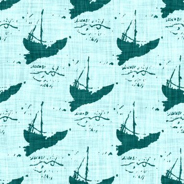  Kusursuz sahil bulanık keten efekti geometrik mozaik etkisi. Patchwork denizcilik, erkeksi yaz kurdelesi kesimi. Teal mavisi beyaz canlı suluboya batik azulejos fayans kenar afişi arkaplanı.