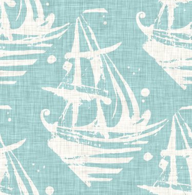 Kusursuz sahil bulanık keten efekti geometrik mozaik etkisi. Boho Patchwork, yaz modası boyunca denizcilik meraklısı. Teal aqua beyaz canlı suluboya batik azulejos fayans arka planı. 