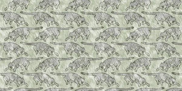 Χαριτωμένο Σαφάρι Άγρια Τίγρη Σύνορα Των Ζώων Για Μωρά Διακόσμηση — Φωτογραφία Αρχείου