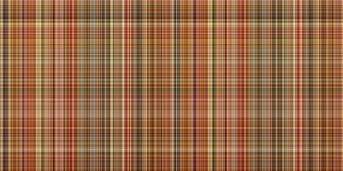 Woodland brown tartan seamless border textile. Tonal autumnal forest plaid with organic texture. banner of orange stripe for rough washi tape