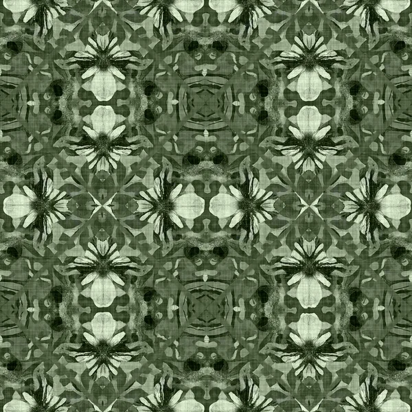 Πράσινο Λουλούδι Αγριολούλουδα Δαμασκηνιά Απρόσκοπτη Μοτίβο Γεωμετρική Αντίκα Floral Για — Φωτογραφία Αρχείου