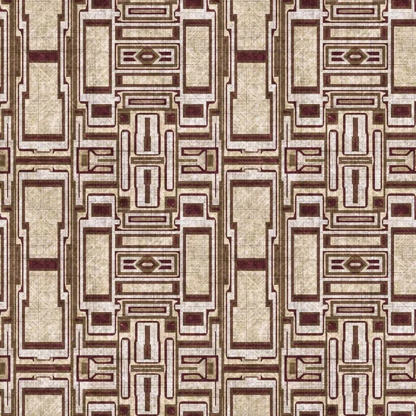 Sepia Brown Geometric Canvas Effect Seamless Texture Material Geo Organic — Stock Photo, Image