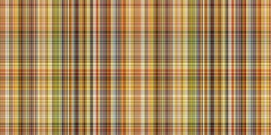 Woodland brown tartan seamless border textile. Tonal autumnal forest plaid with organic texture. banner of orange stripe for rough washi tape