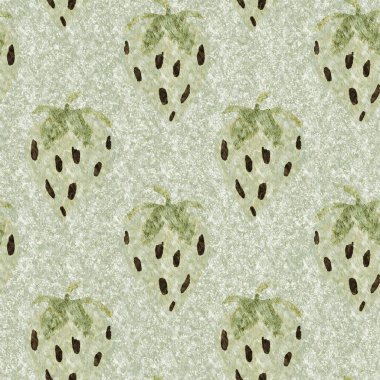Yeşil mermer çilek, dikişsiz vintage desen. Cottagecore keten retro yaz meyveli duvar kağıdı. Garip, tatlı, sağlıklı, böğürtlen arkaplanı