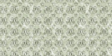 Bebek odası dekorasyonu için şirin bir safari vahşi kaplan sınırı. Kusursuz büyük kedi kürklü yeşil desenli cinsiyet nötr iz tasarımı.