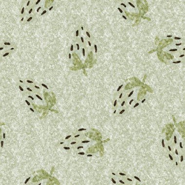 Yeşil mermer çilek, dikişsiz vintage desen. Cottagecore keten retro yaz meyveli duvar kağıdı. Garip, tatlı, sağlıklı, böğürtlen arkaplanı