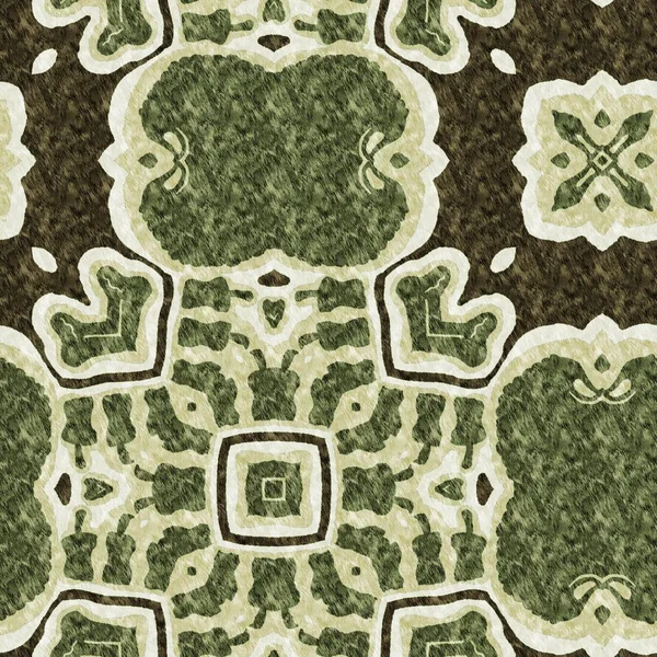 Mozaika Geometrické Zelené Bezešvé Textury Vzor Módní Kaleidoskop Tkaný Design — Stock fotografie
