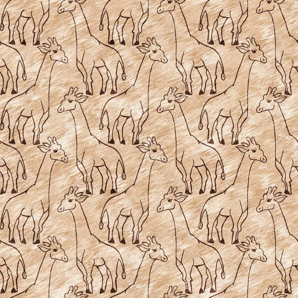 Cute Safari Wild Giraffe Animal Pattern Babies Room Decor Seamless — Stock Photo, Image
