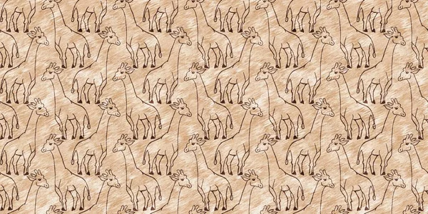 Cute Safari Dzika Żyrafa Granicy Zwierząt Dla Dzieci Pokój Wystrój — Zdjęcie stockowe