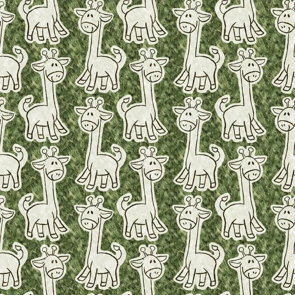 Cute Safari Wild Giraffe Animal Pattern Babies Room Decor Seamless —  Fotos de Stock