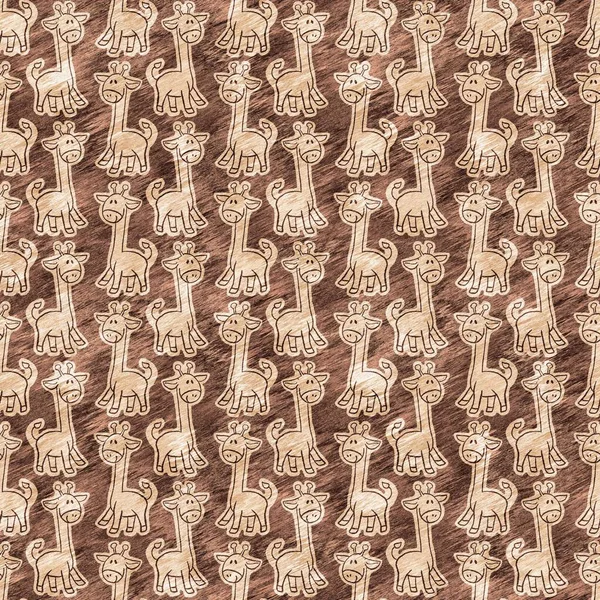 Χαριτωμένο Σαφάρι Άγρια Καμηλοπάρδαλη Μοτίβο Των Ζώων Για Μωρά Διακόσμηση — Φωτογραφία Αρχείου