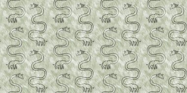 Bebek odası dekorasyonu için şirin bir safari vahşi zürafa sınırı. Kusursuz kürksüz yeşil desenli cinsiyet nötr iz tasarımı