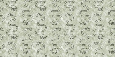 Bebek odası dekorasyonu için şirin bir safari vahşi zürafa sınırı. Kusursuz kürksüz yeşil desenli cinsiyet nötr iz tasarımı