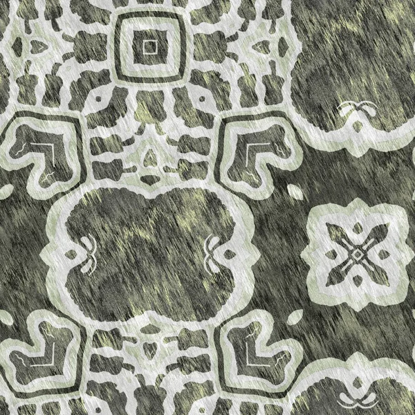 Mosaic Geometric Green Seamless Texture Pattern Trendy Kaleidoscope Woven Design — Stockfoto