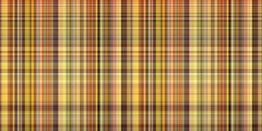 Woodland brown tartan seamless border textile. Tonal autumnal forest plaid with organic texture. banner of orange stripe for rough washi tape