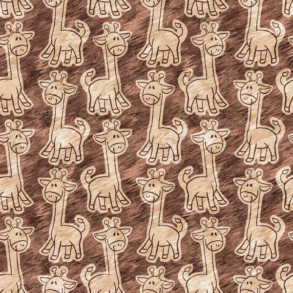 Leuke Safari Wilde Giraffe Dier Patroon Voor Baby Kamer Decor — Stockfoto