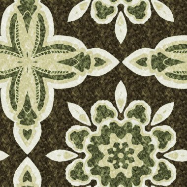 Mozaik geometrik yeşil, pürüzsüz doku deseni. Yazılı kumaş için modaya uygun kaleydoskop tasarımı. Sert soyut tekstil tasarımı